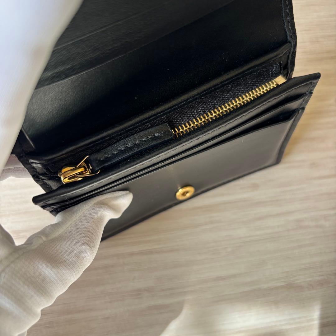 極美品✨GUCCI グッチ GGマーモント マトラッセ 二つ折り財布 ブラック