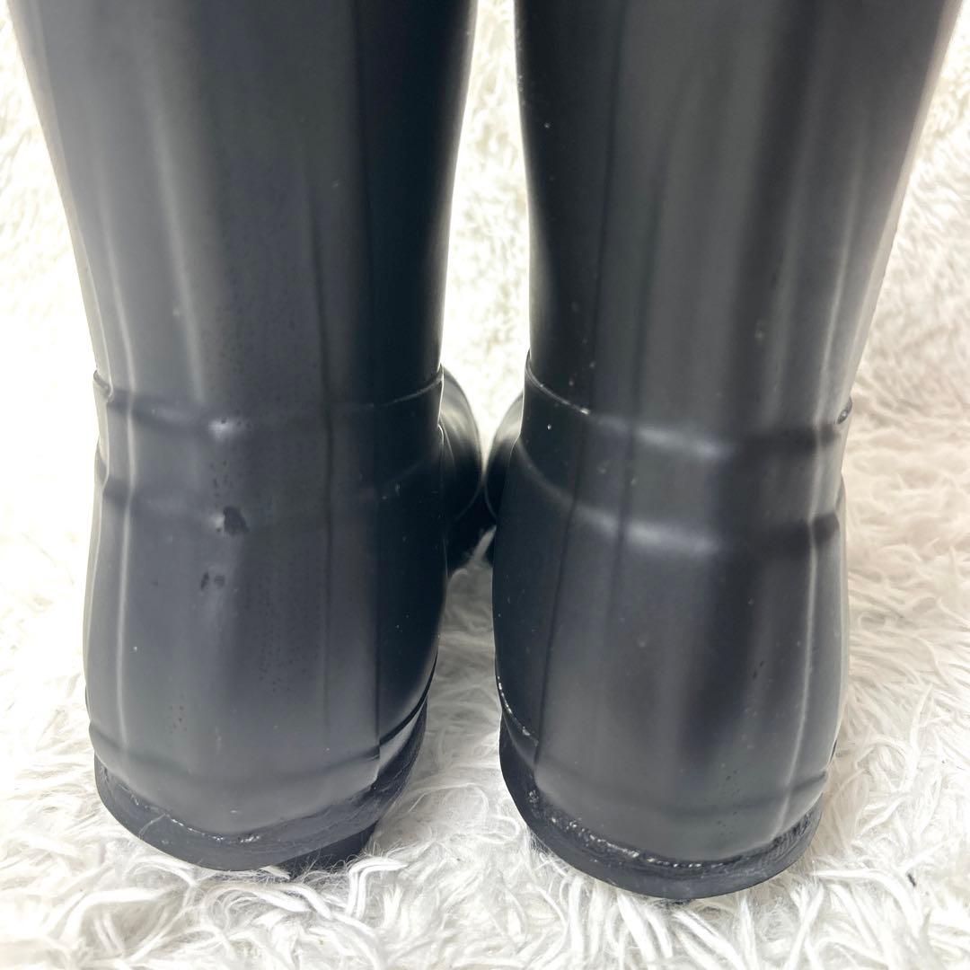 【未使用級】HUNTER レインロングブーツ 長靴 ブラック UK5 24cm