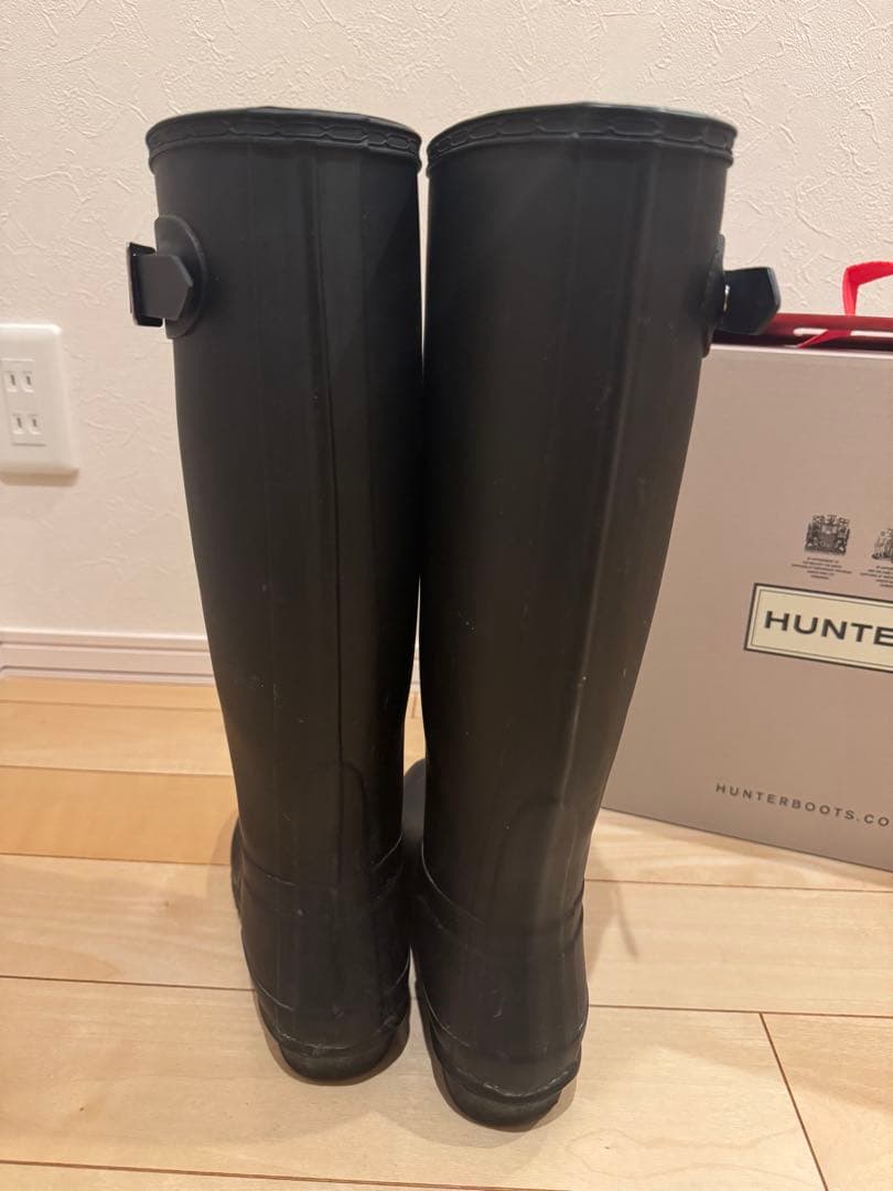 HUNTER ブラック レインブーツ UK4/US6