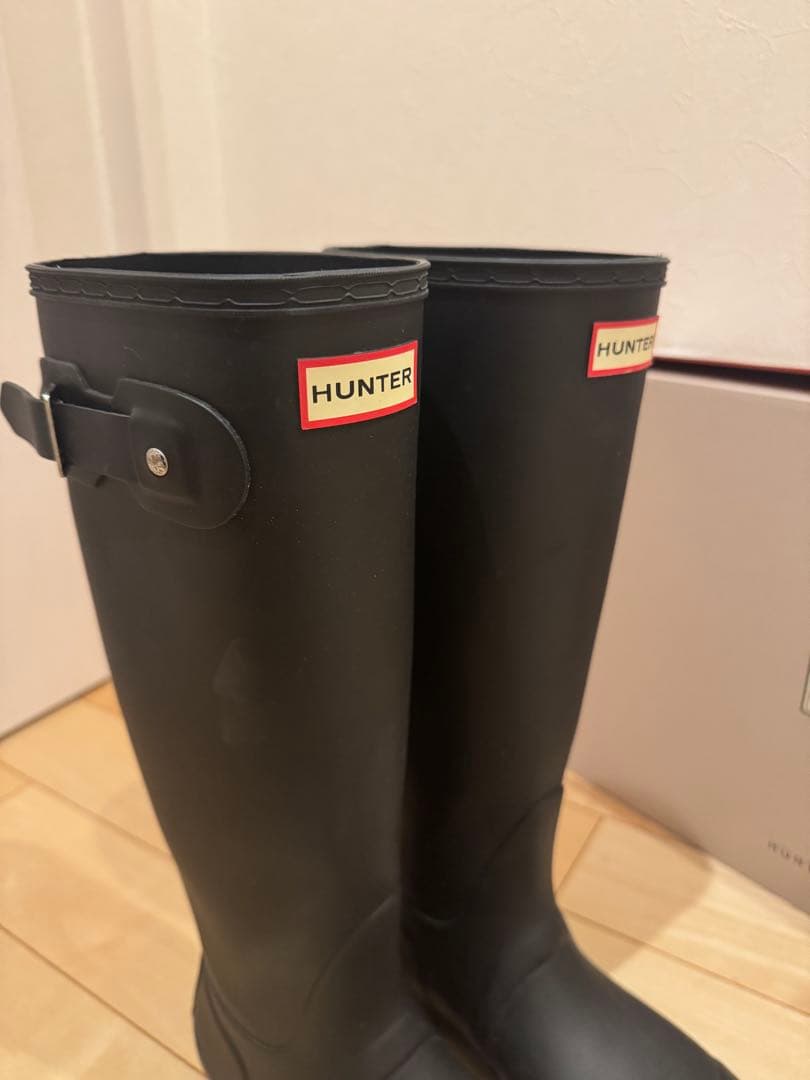 HUNTER ブラック レインブーツ UK4/US6