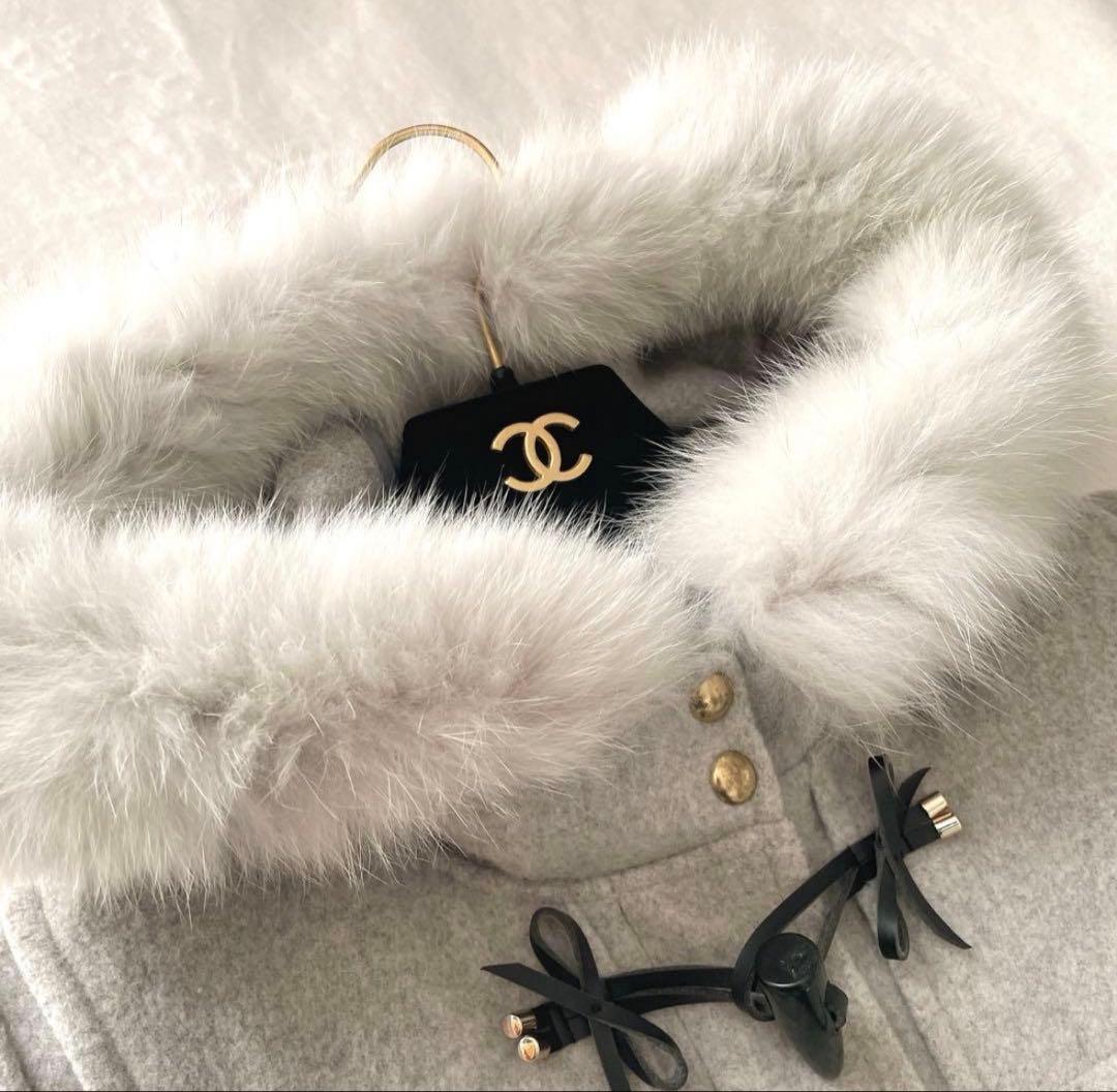 極美品⭐︎JILL STUART フォックスファー グレー ダッフルコート M