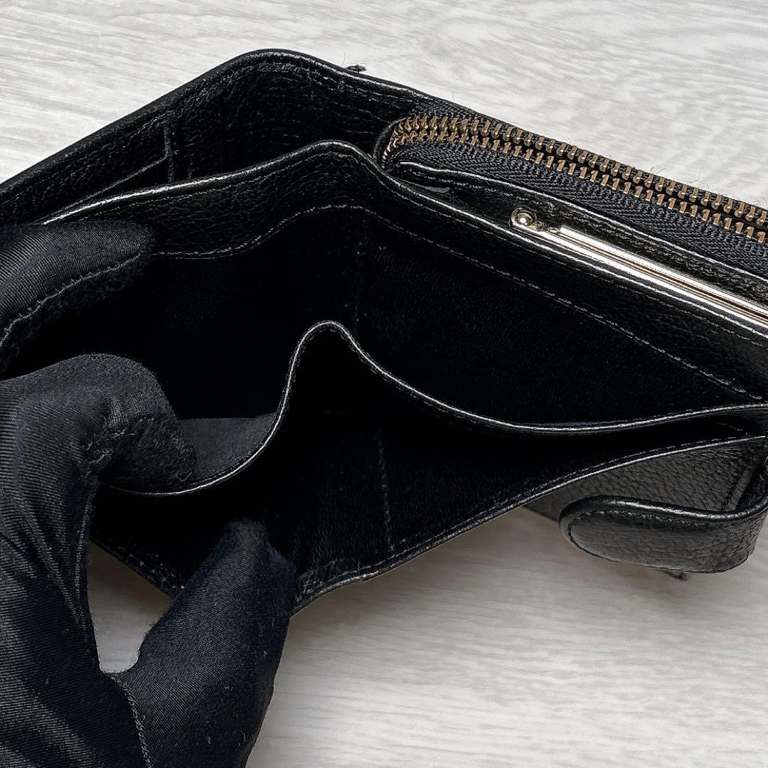 ✨美品✨ヴィヴィアンウエストウッド 2つ折り財布 がま口 ハート ブラック ロゴ