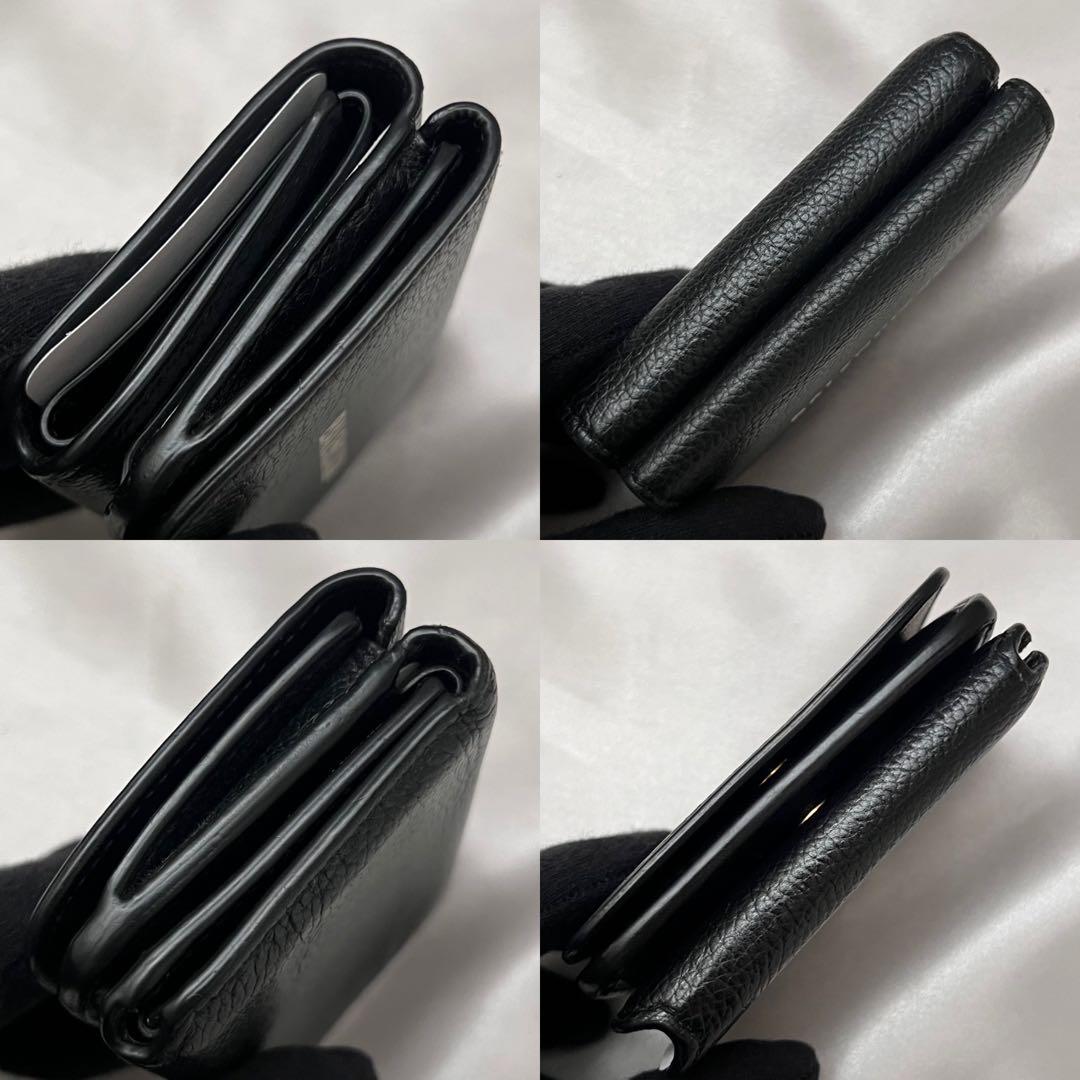 ◇極美品◇バレンシアガ　エブリデイ　コンパクト三つ折り財布　レザー　ブラック