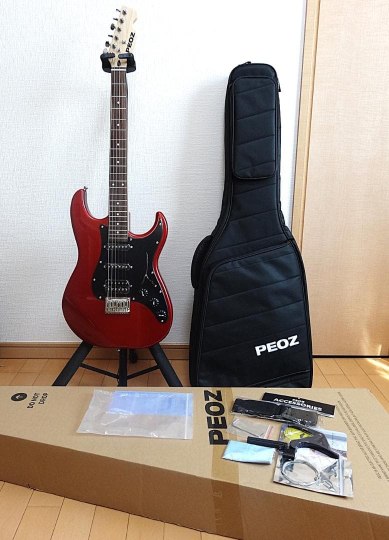 送料無料 PEOZ / TR3【スマートギター】ストラトタイプ　RED