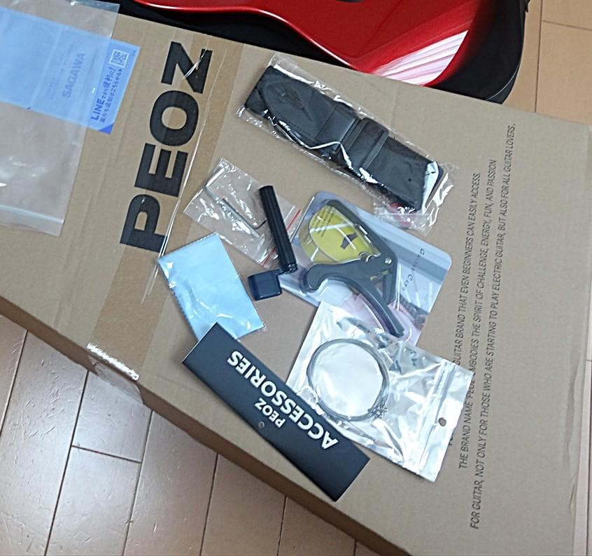 送料無料 PEOZ / TR3【スマートギター】ストラトタイプ　RED