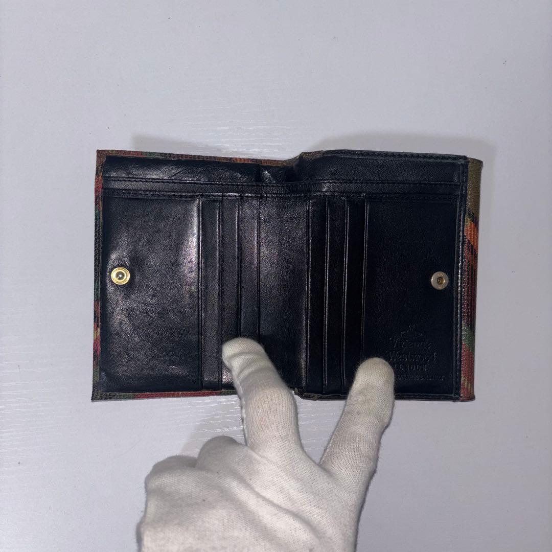 0071 vivienne westwood タータンチェック オーブ 折り財布