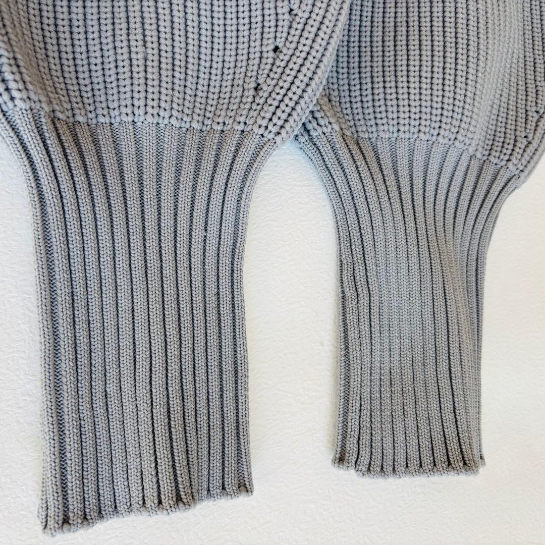 【ADAM ET ROPE】ペプラムコンビニットカーディガン グレー F