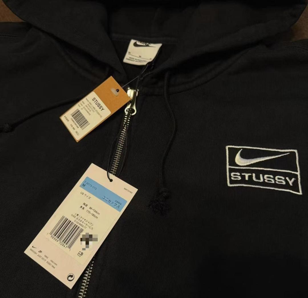 Stussy × Nike ブラック ジッ プアップパーカー