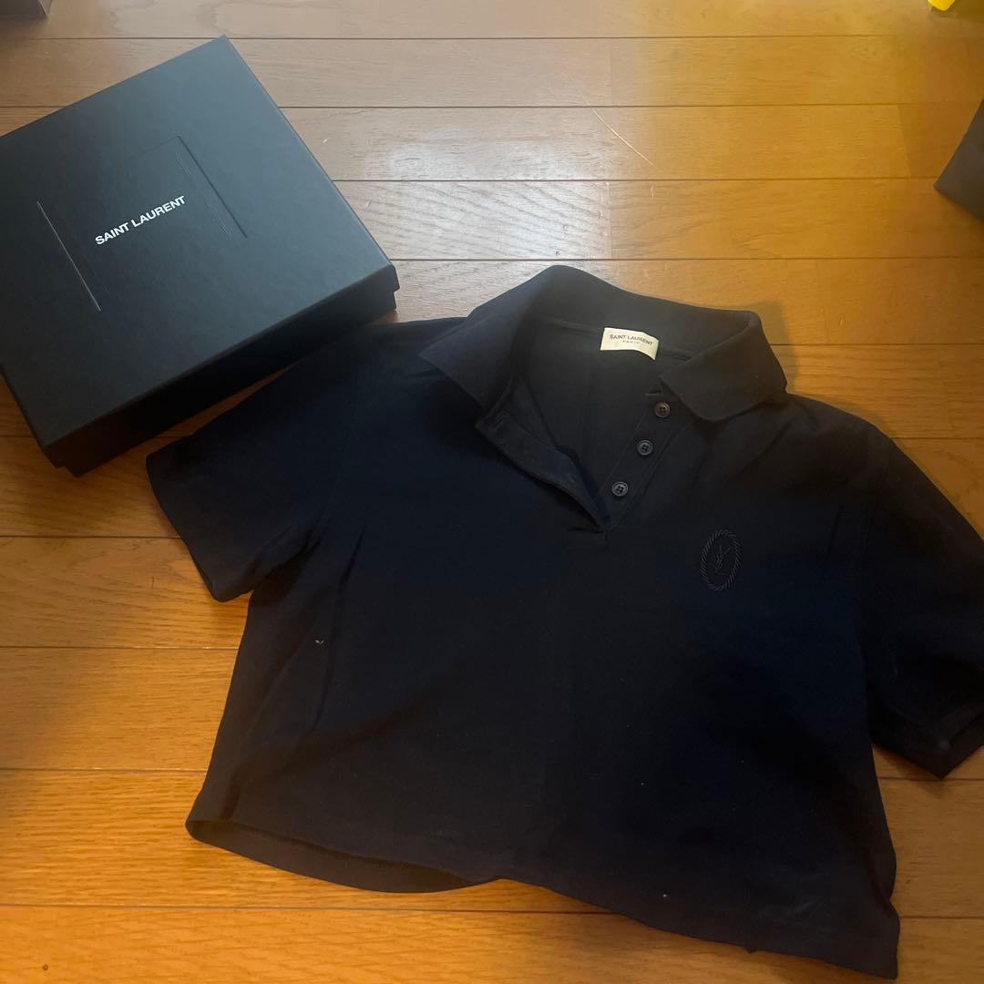 SAINT LAURENT ブラックポロシャツ