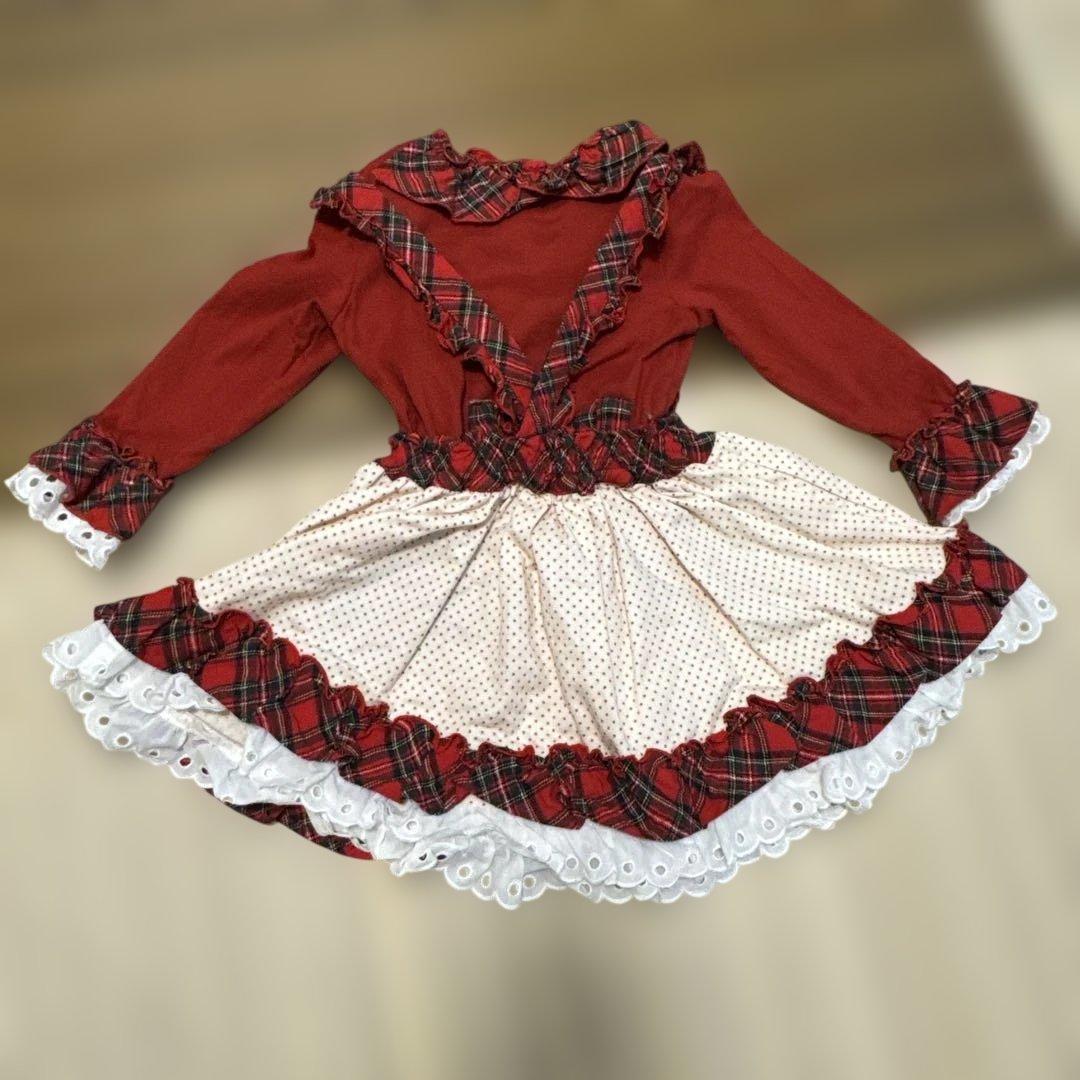 Shirley Temple ハート胸当てワンピース 90 3点セット
