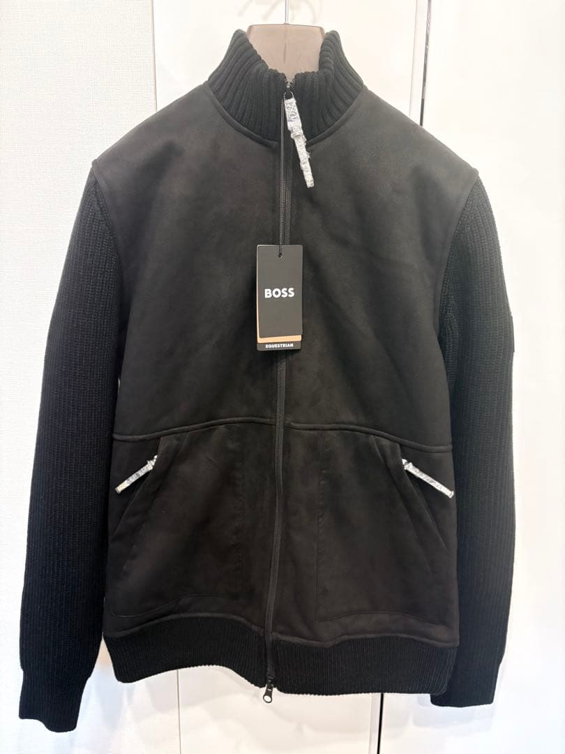 ［とんが］新品未使用　BOSS フェイクスエードジャケットニットトリム