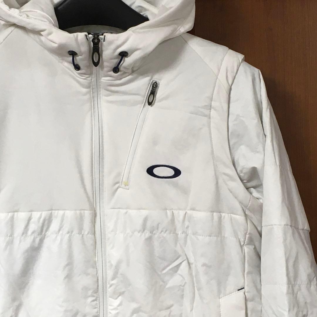 良品　オークリー　２WAY　中綿　ジャケット　M　白　OAKLEY　ブルゾン