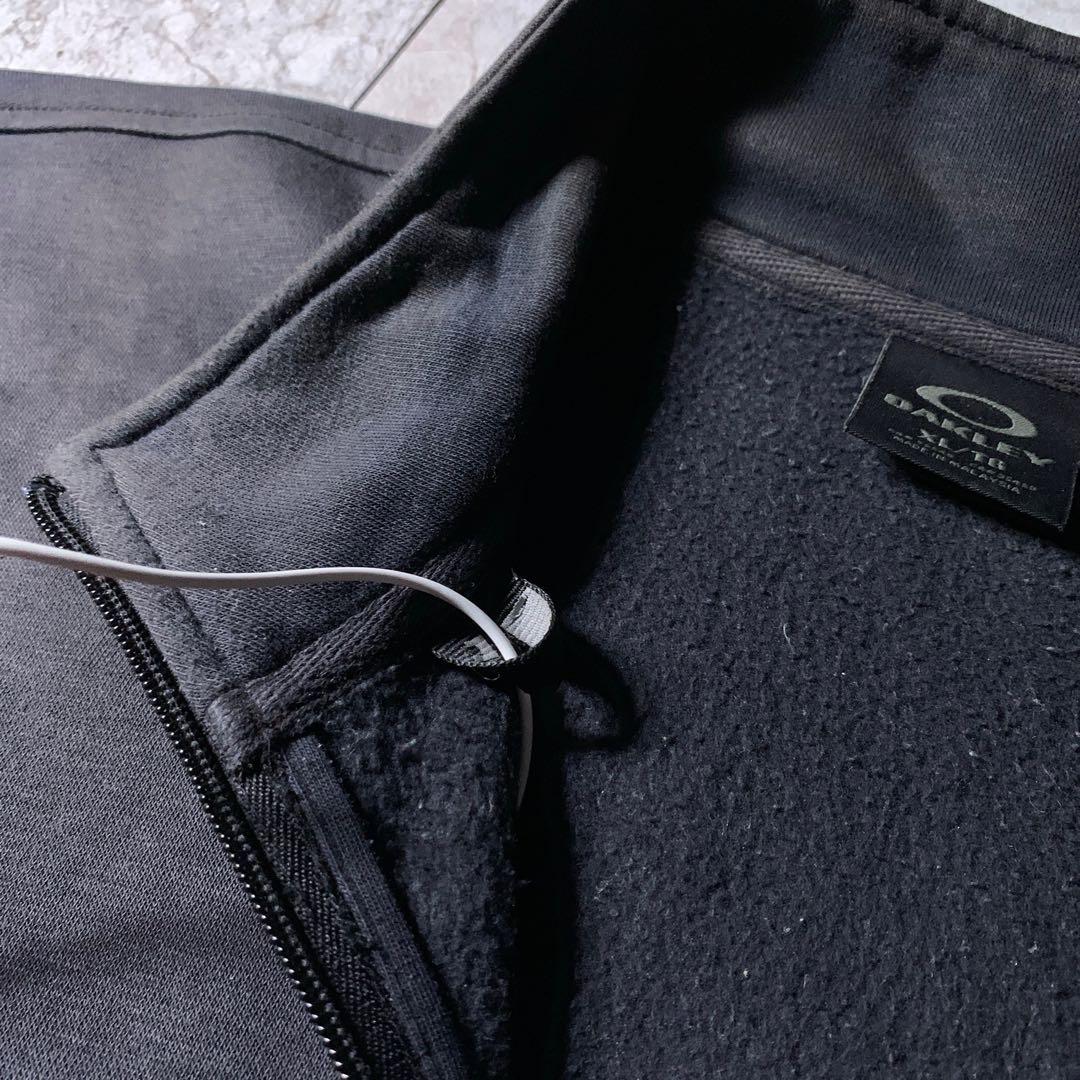 00s OAKLEY MP3 ジップ スウェット トラックジャケット フェード黒