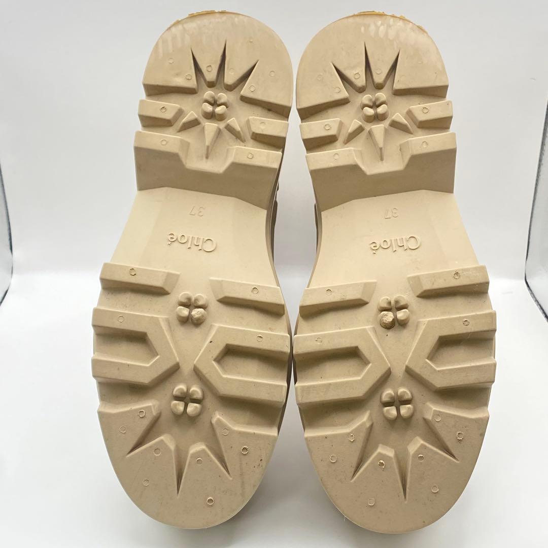 Chloé クロエ 厚底 ラバーブーツ 37 ベージュ レインブーツ