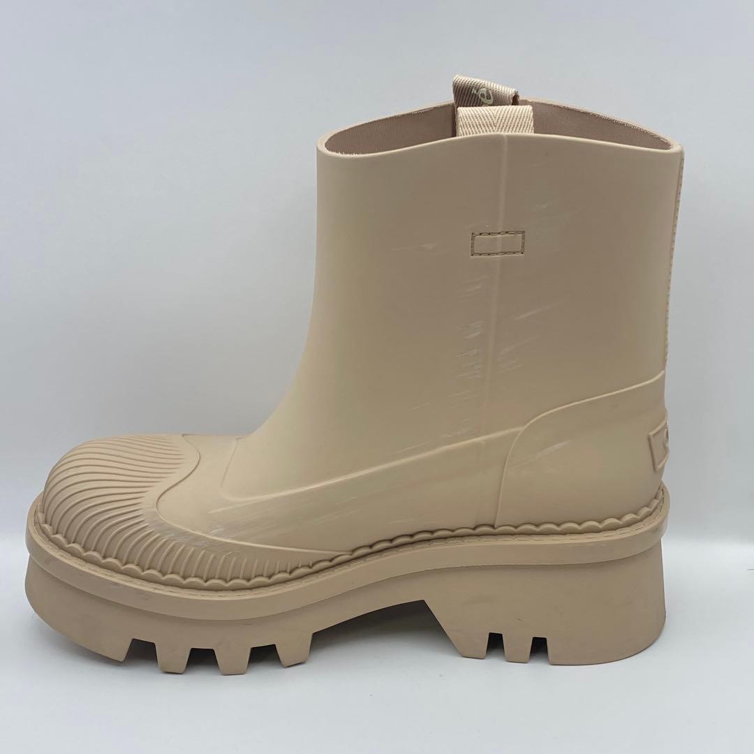Chloé クロエ 厚底 ラバーブーツ 37 ベージュ レインブーツ