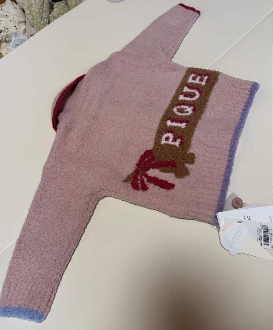 gelato pique ベビモコダックスフンドジャガードカーディガン 90cm
