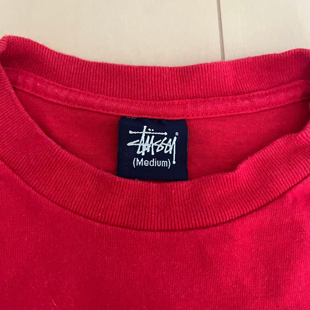 90s 希少 Old Stussy 赤 Tシャツ シャドーマン ストリート