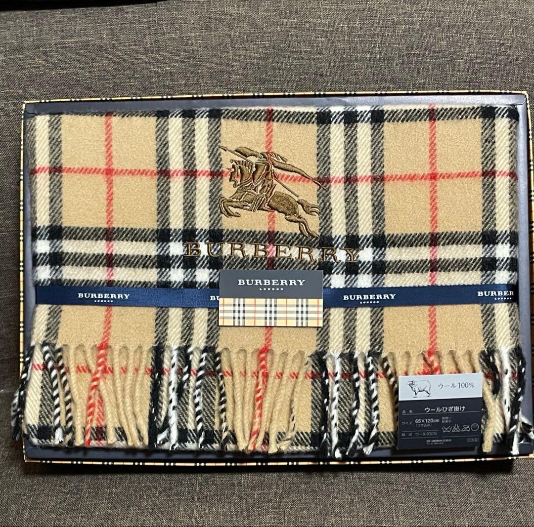 バーバリー ロンドン 西川産業 ひざ掛け ノバチェック ホースロゴ刺繍 未使用品