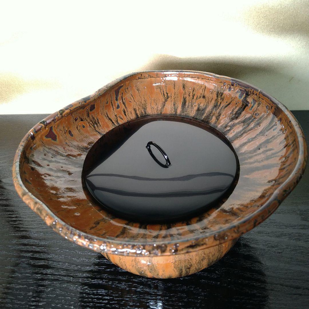 A650 墨田窯 金太漢作 水差し 漆木蓋付 共箱 未使用 茶道具