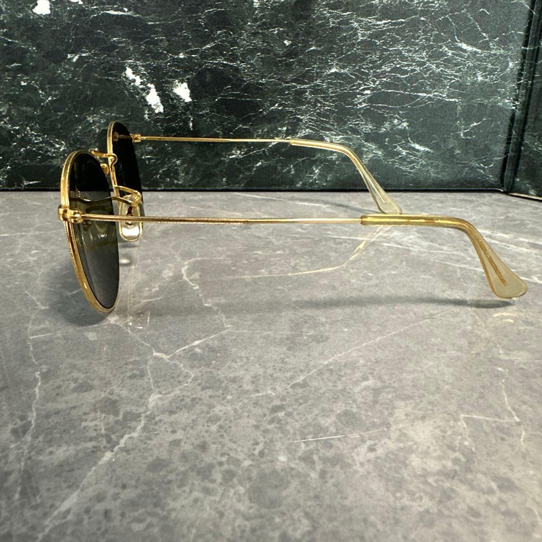 【美品】Ray-Ban B&L USA製　ラウンドメタル　ゴールドサングラスa1