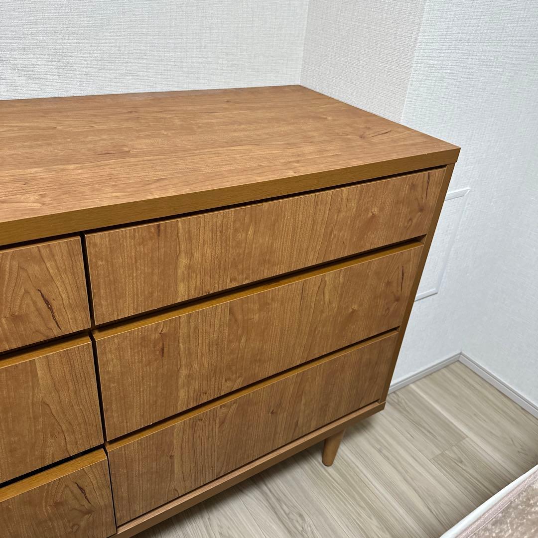 LOWYA 木製ローチェスト 6引き出し
