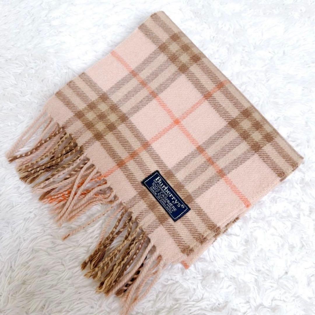 BURBERRY バーバリー ノバチェック マフラー カシミヤ 100％ ピンク