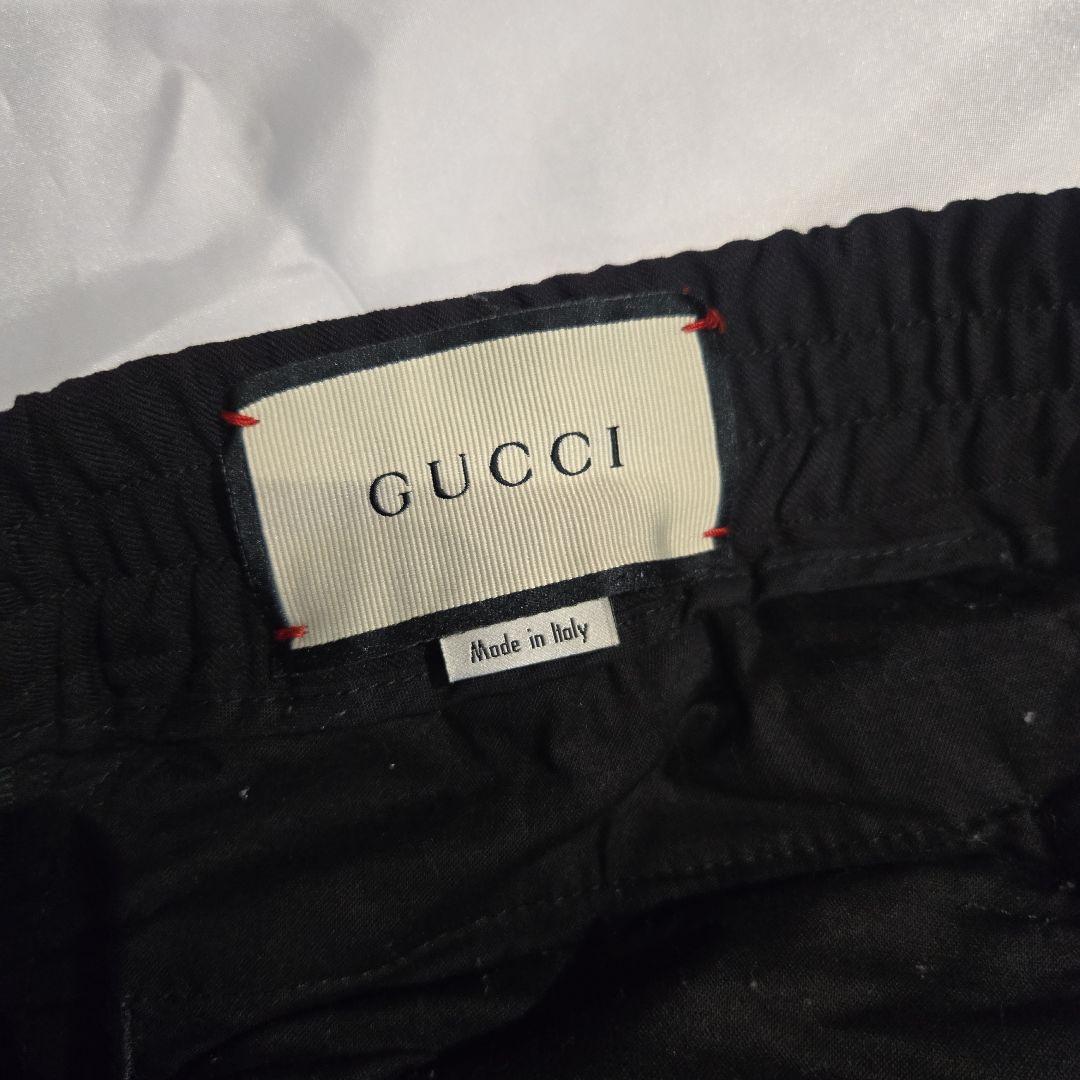 GUCCI　グッチ　黒ブラック サイドストライプパンツ　イージーパンツ