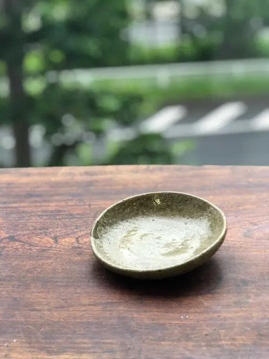 ◆135◆　時代美濃焼小皿　江戸時代　変形　骨董　和食器