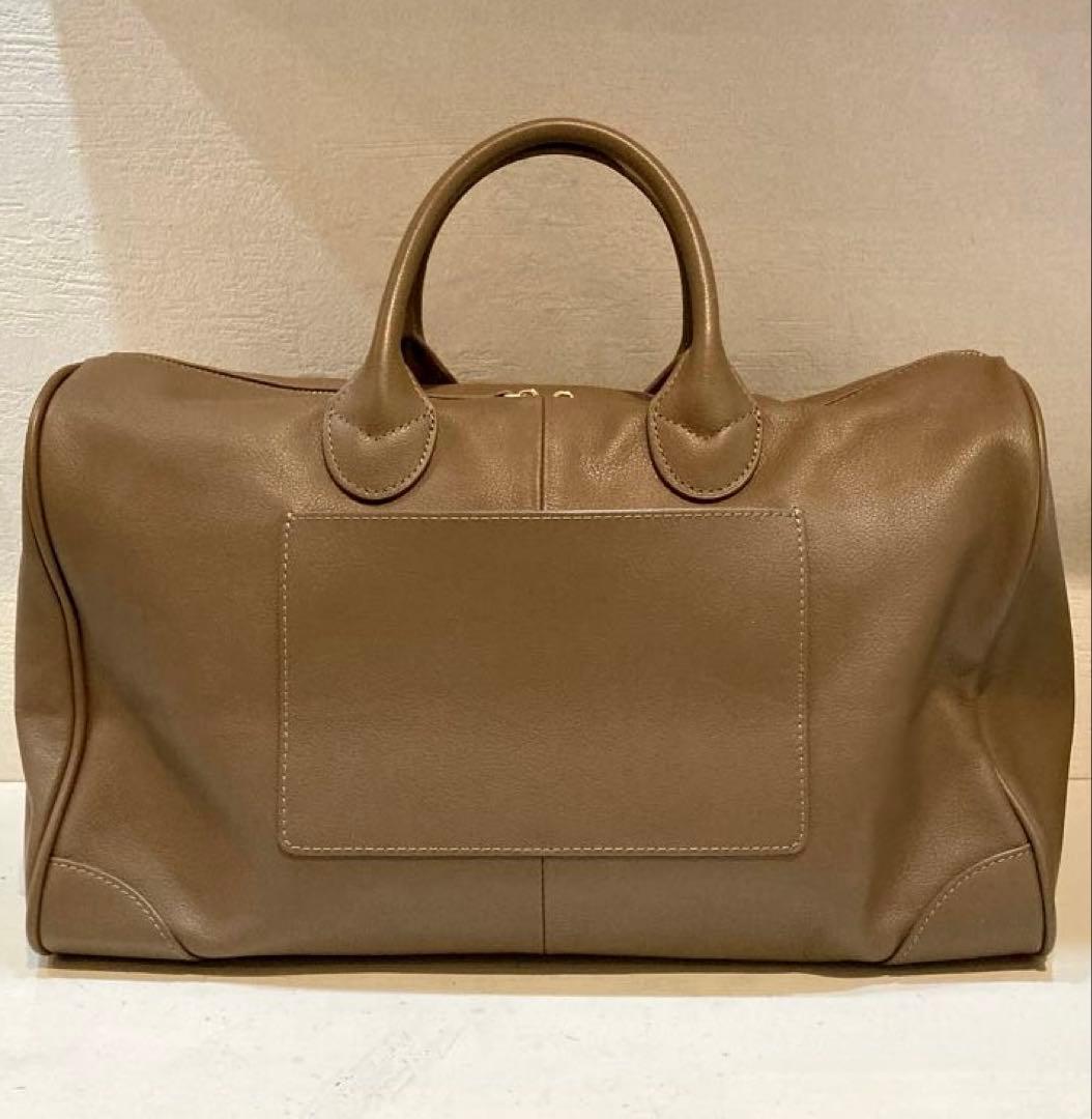【美品】PAPILLONNER レザーボストンバッグ　モカ
