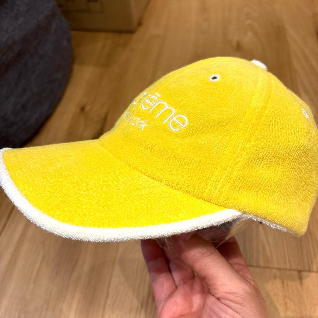 supremeシュプリームキャップ帽子黄色イエローパイル生地本店購入レア状態良好