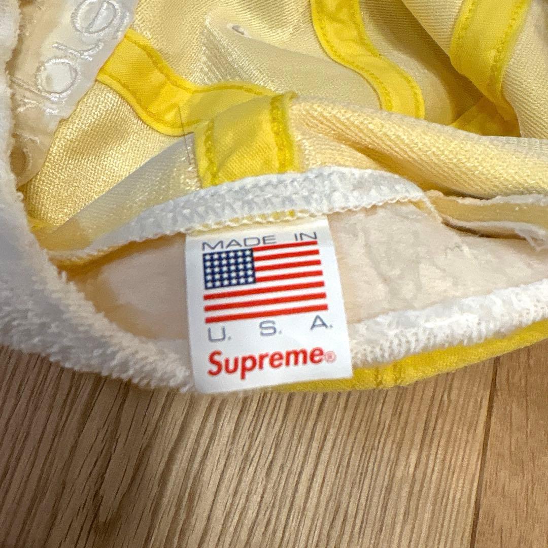 supremeシュプリームキャップ帽子黄色イエローパイル生地本店購入レア状態良好