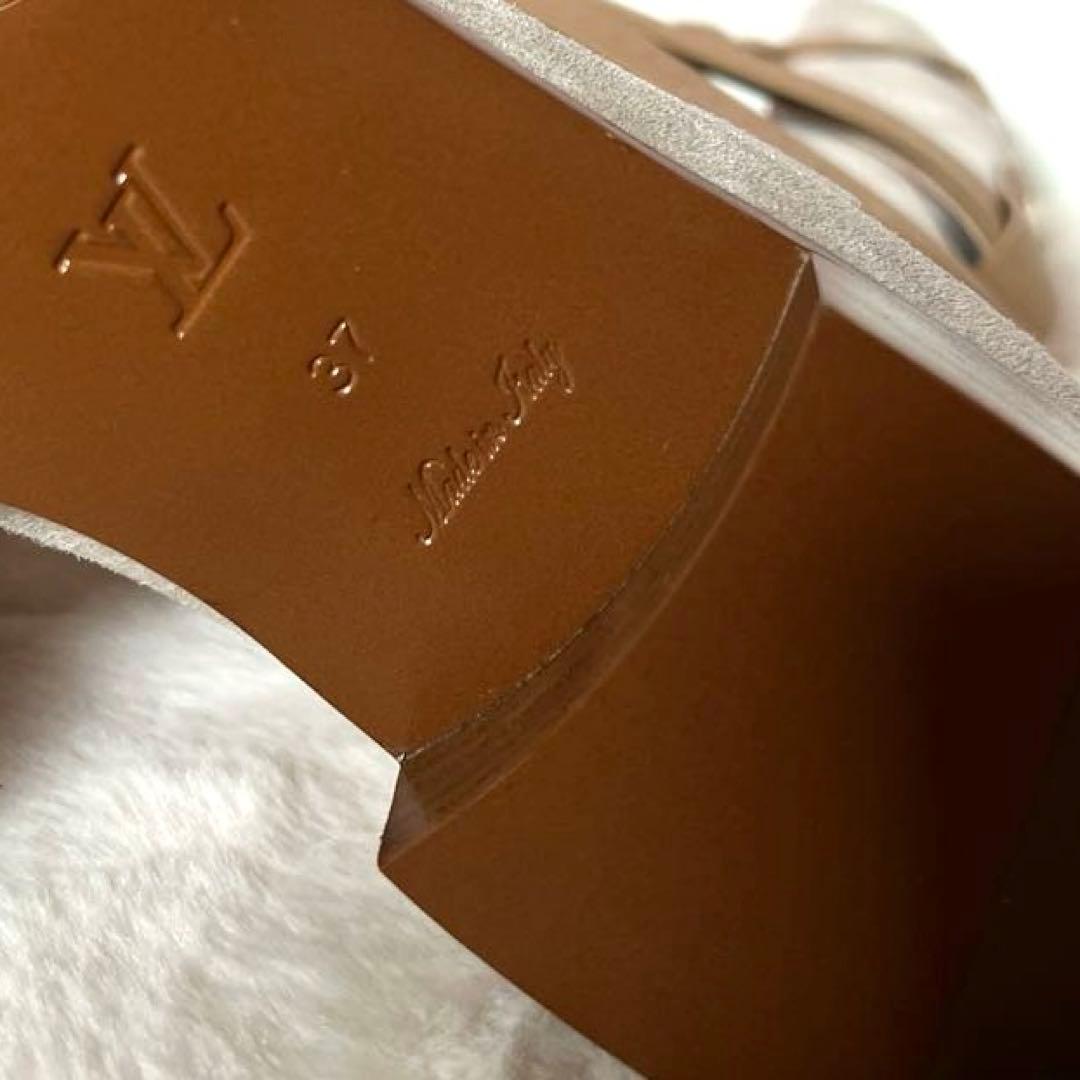 正規店購入Louis Vuitton スエードモノグラムストラップニーハイブーツ