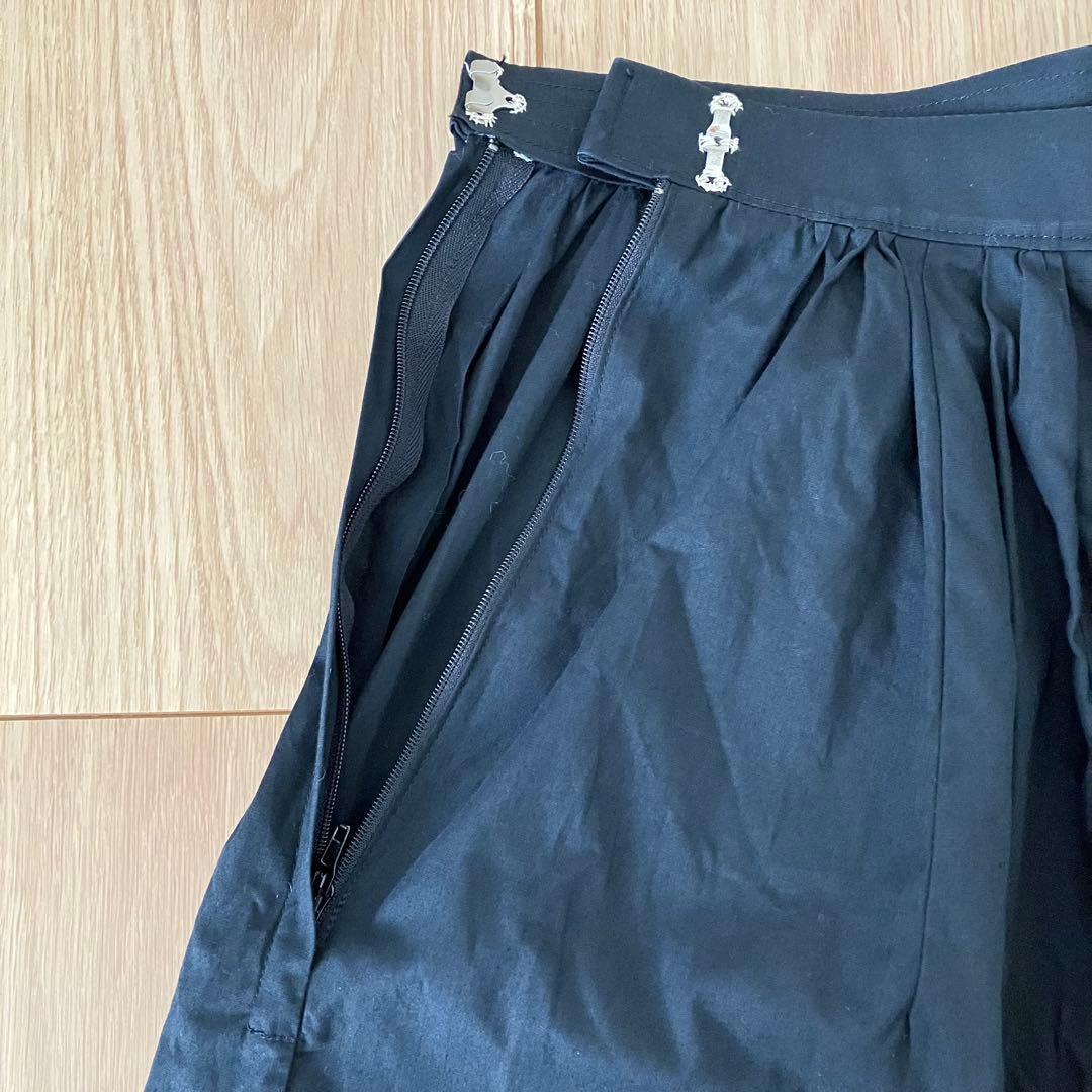 美品フォークダンススカート 黒赤レース舞台衣装