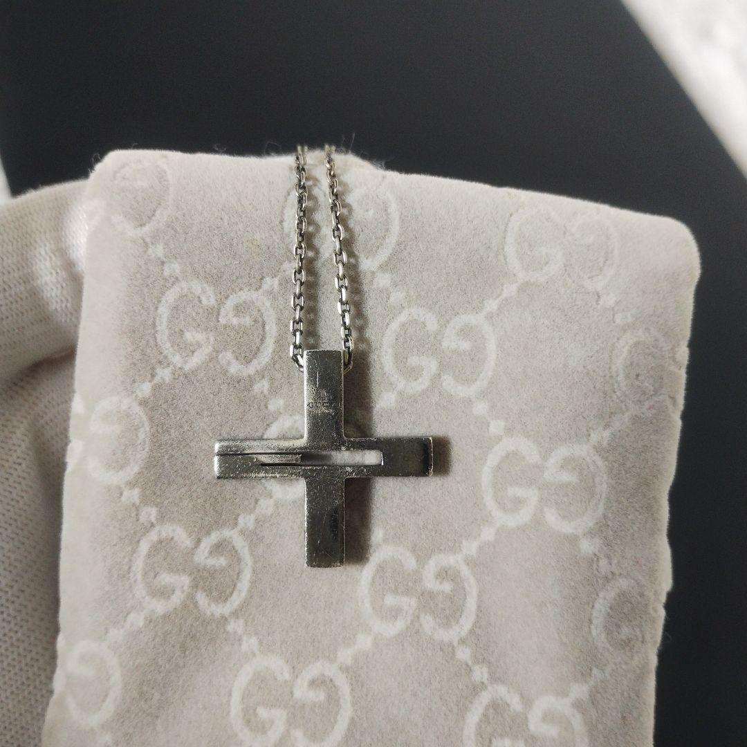 希少✨GUCCI　グッチ　クロス　十字架口ザリオ　カットアウト　ネックレス