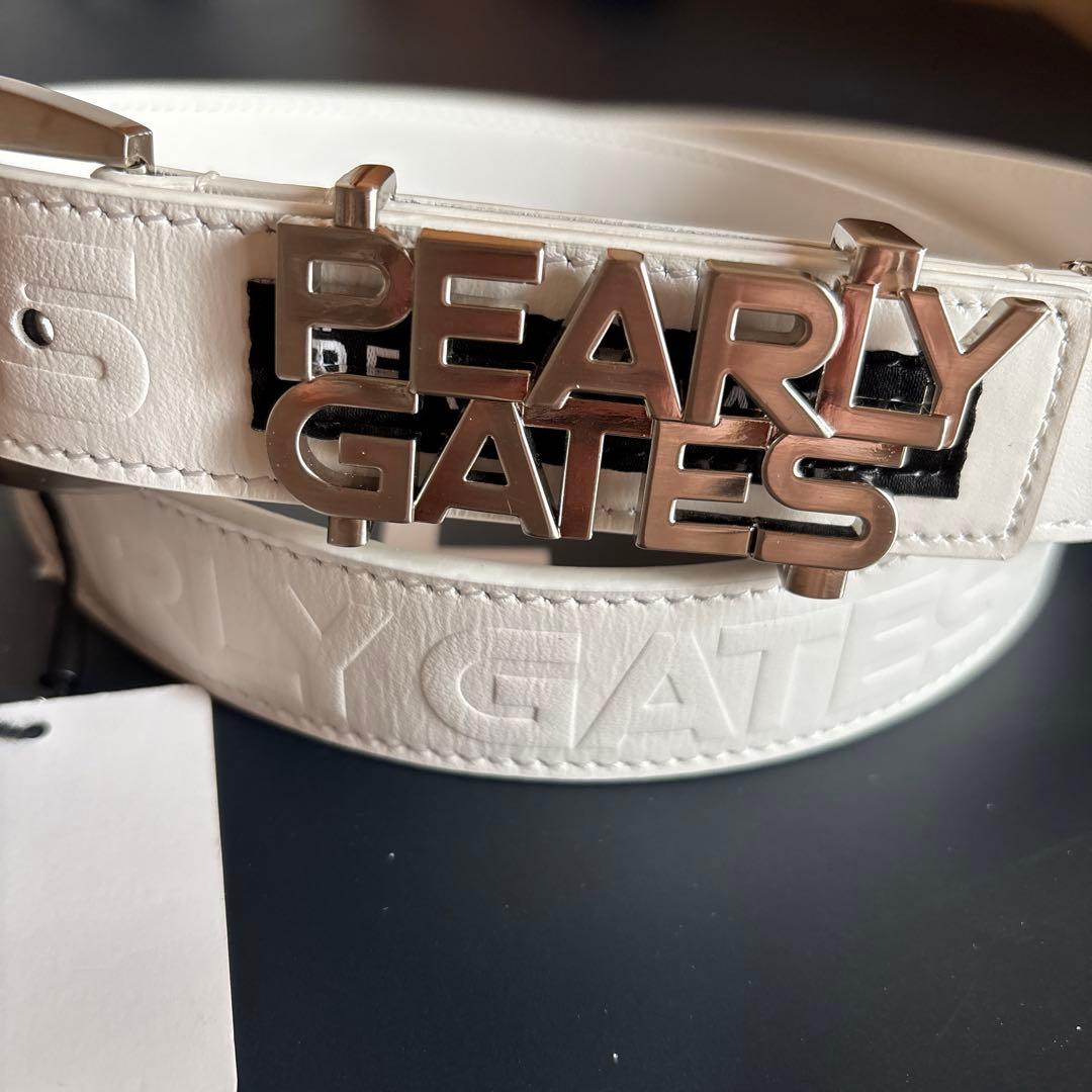 パーリーゲイツ　PEARLY GATES レザーベルト　白　ホワイト L