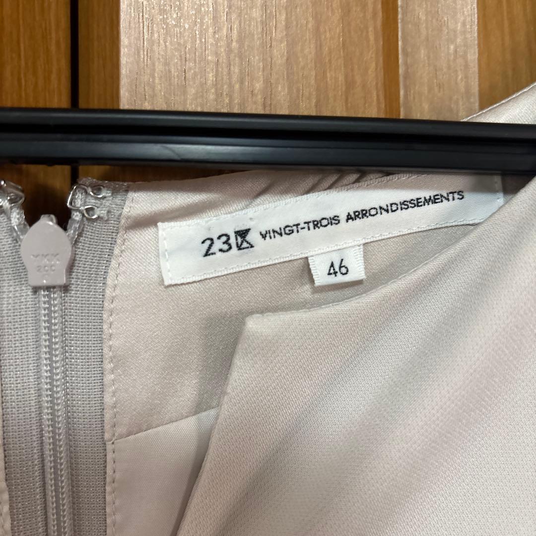 23区 L ストレッチダブルクロス ワンピース 46 大きいサイズ