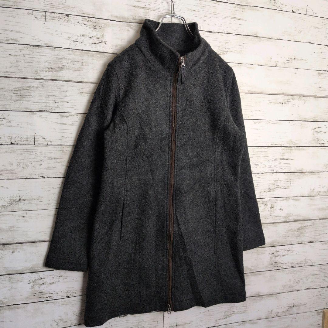THE NORTH FACE ロング丈 フリースジャケット刺繍ロゴ レディースL