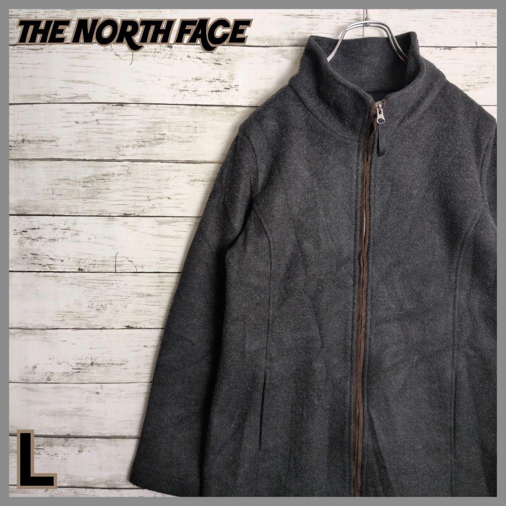 THE NORTH FACE ロング丈 フリースジャケット刺繍ロゴ レディースL