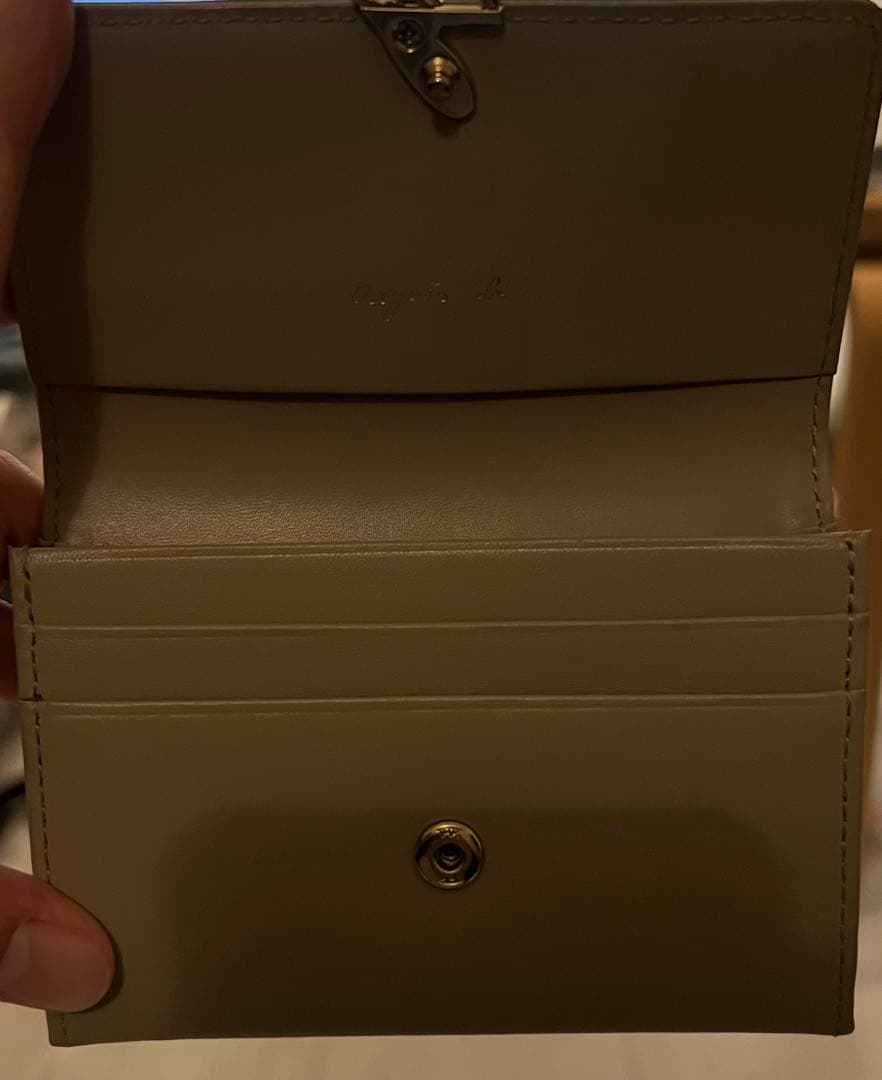 【美品】アニエスベー カードケース 名刺入れ ベージュ 箱あり