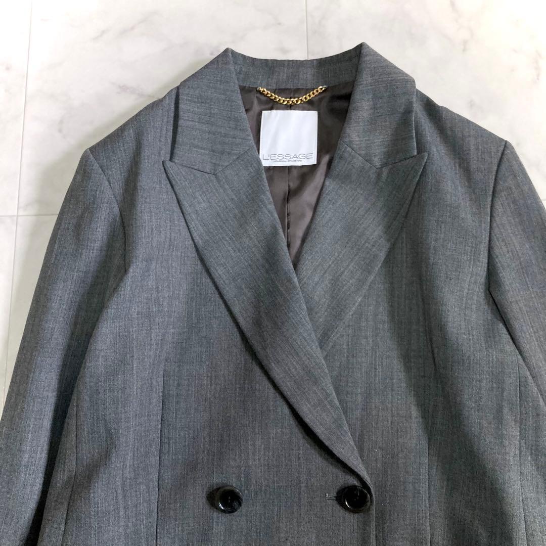 美品 レサージュ 24AW LANAミストウール ダブルジャケット