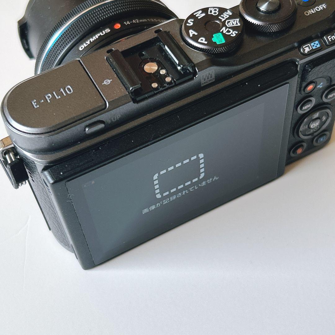 ◆OLYMPUS E-PL10ミラーレス一眼カメラ　ブラック◆スマホ転送