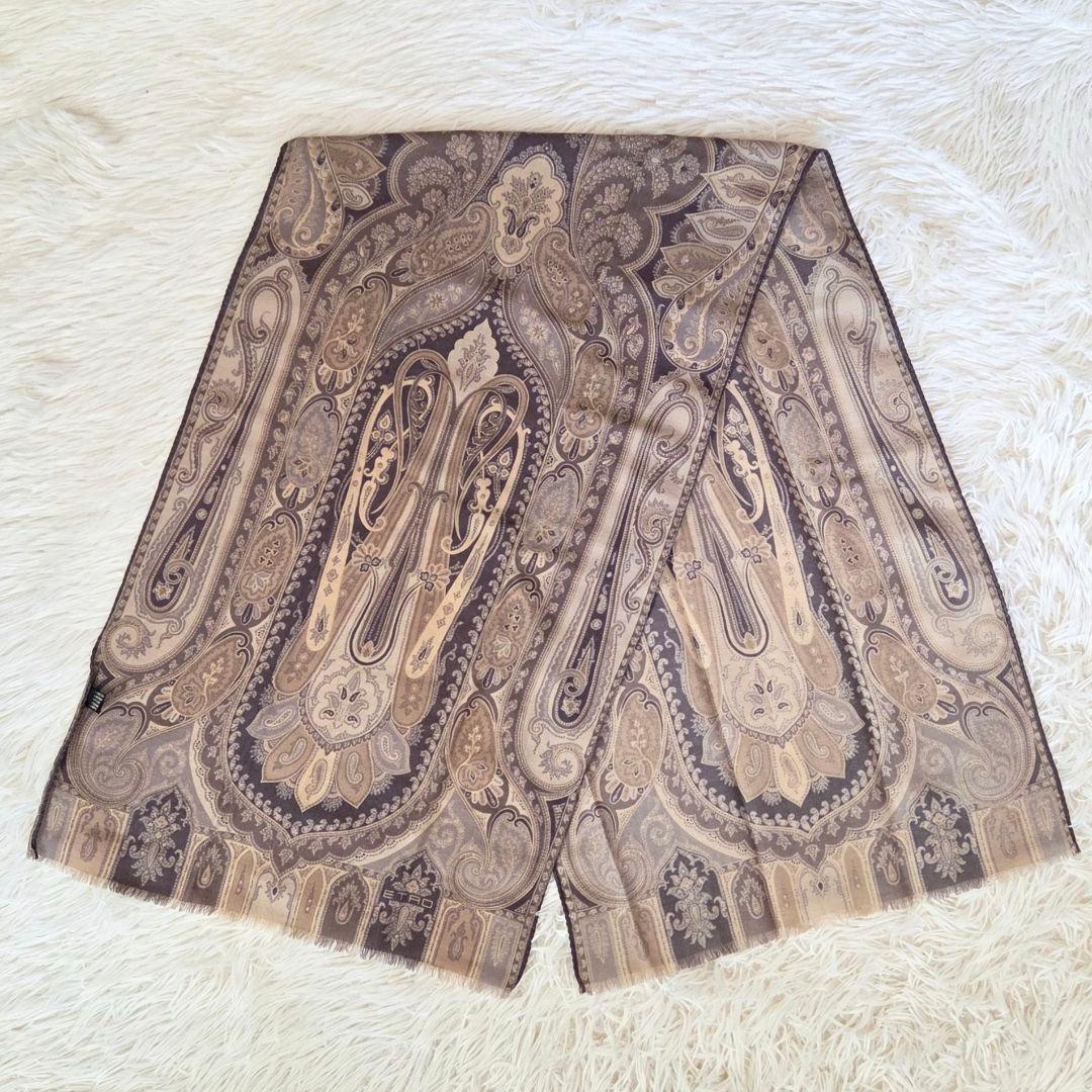 《美品》ETRO エトロ ストール ウール×シルク ペイズリー柄 c