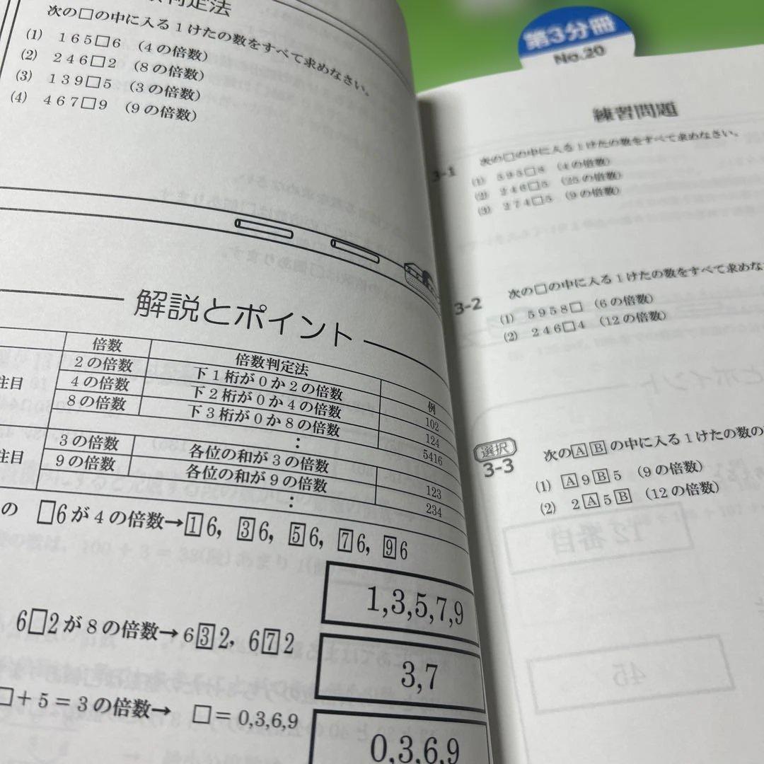 ㉕や　未記入　浜学園　6年　算数　テーマ教材　第1分冊〜第4分冊　美品