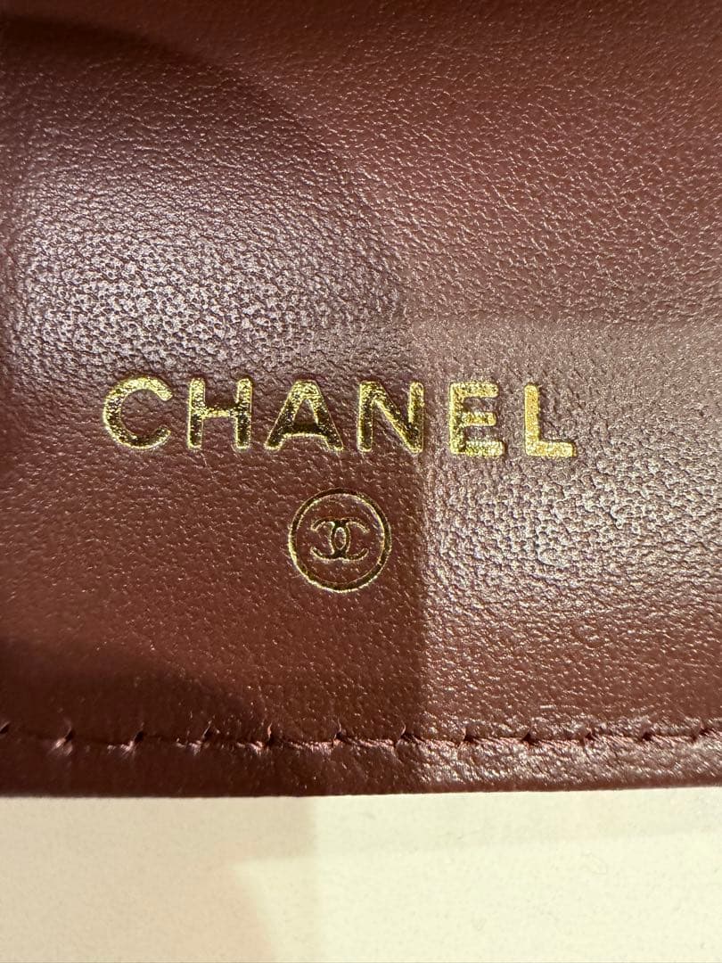 シャネル CHANEL 3つ折り財布 コンパクトウォレット ブラック