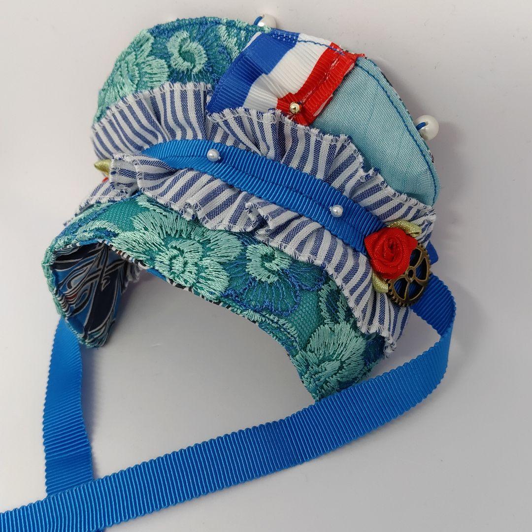 SDM//40cmドール//ワンピース-青系-★バッスルスカート//ハンドメイド
