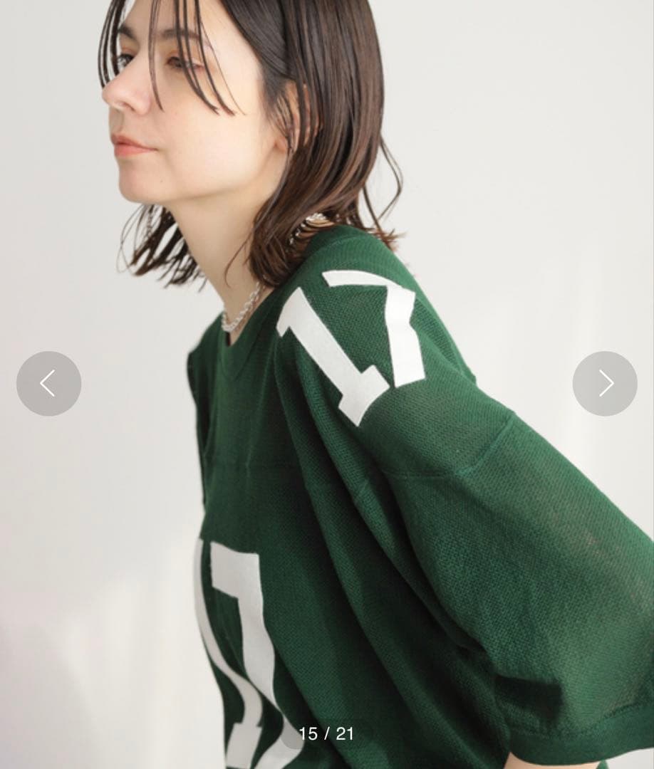 INSCRIRE アンスクリア　ウールメッシュ フットボールTシャツ