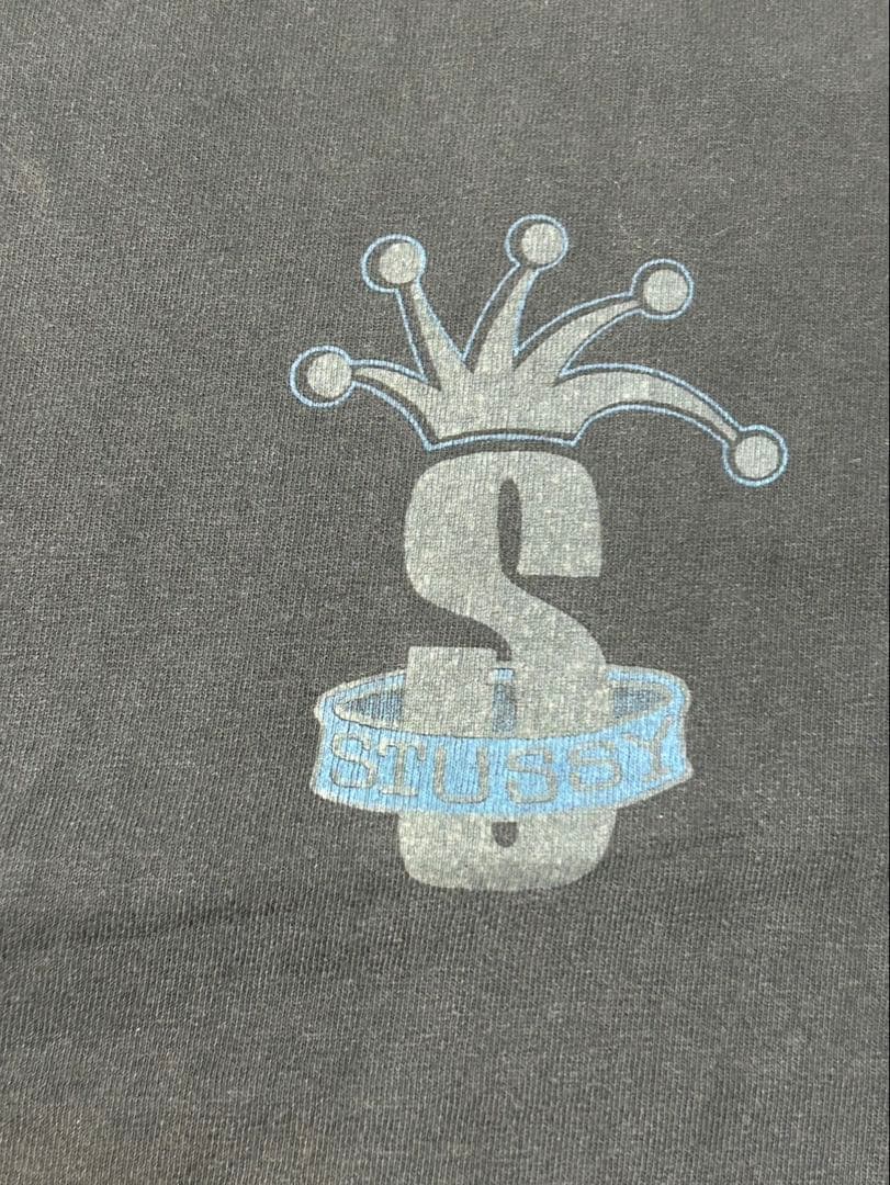 90s OLD STUSSY USA製 クラウンロゴ両面プリントヴィンテージ
