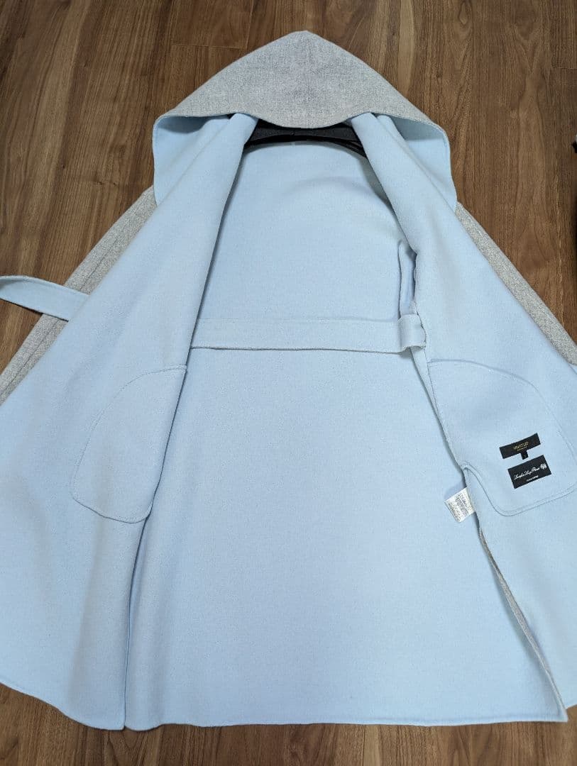 UNTITLED フード付 リバー コート 水色 グレー トゥモロー アローズ