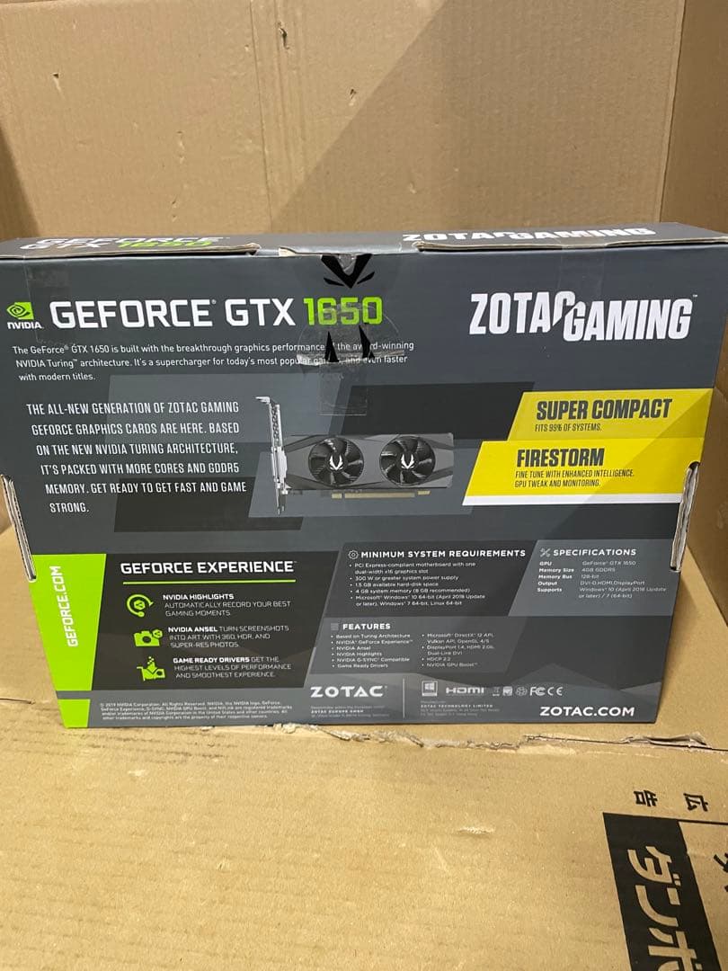 ZOTAC GeForce GTX 1650 グラフィックスボード