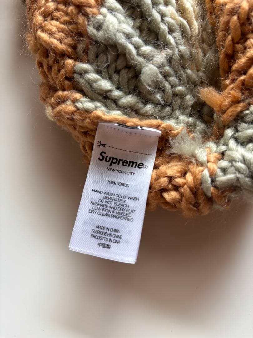 Supreme Block Knit Beanie Tan ビーニー ニット帽